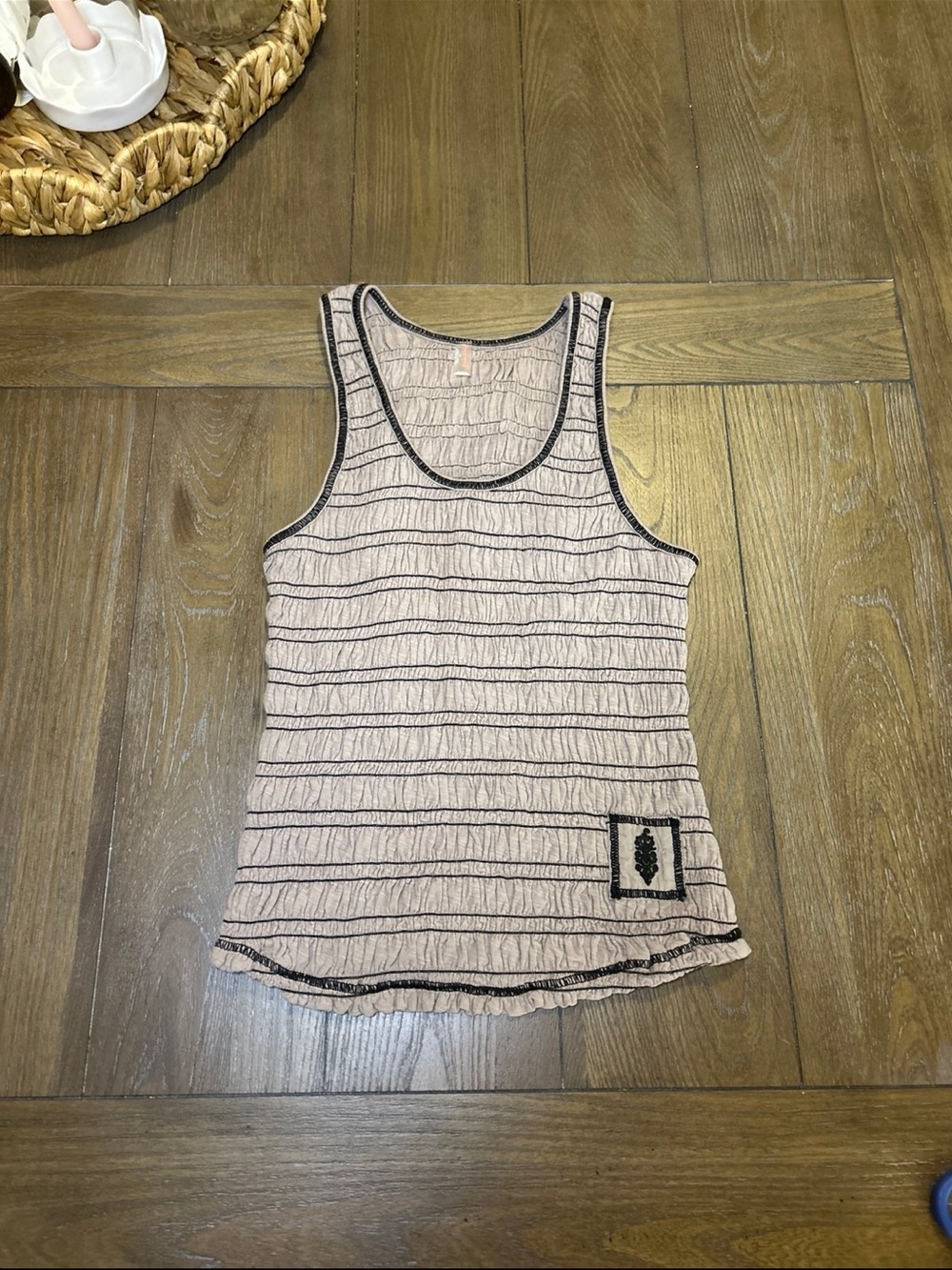 FP Movement by Free People Beige and Black Striped Tank